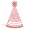 Big Dot of Happiness 40th Pink Rose Gold Birthday - Cone Happy Birthday Party Hats for Adults - Set of 8 (Standard Size)
